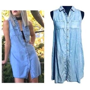 Chambray Denim shirt dress size XS